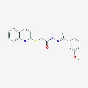 molecular formula C19H17N3O2S B3833810 N'-[(E)-(3-methoxyphenyl)methylidene]-2-(quinolin-2-ylsulfanyl)acetohydrazide 