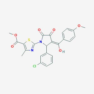molecular formula C24H19ClN2O6S B383382 methyl 2-[(3E)-2-(3-chlorophenyl)-3-[hydroxy-(4-methoxyphenyl)methylidene]-4,5-dioxopyrrolidin-1-yl]-4-methyl-1,3-thiazole-5-carboxylate CAS No. 371213-48-8