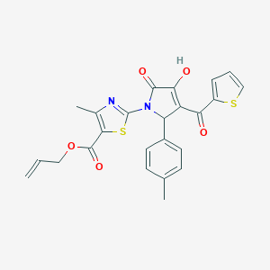 molecular formula C24H20N2O5S2 B383386 allyl 2-[3-hydroxy-5-(4-methylphenyl)-2-oxo-4-(2-thienylcarbonyl)-2,5-dihydro-1H-pyrrol-1-yl]-4-methyl-1,3-thiazole-5-carboxylate 