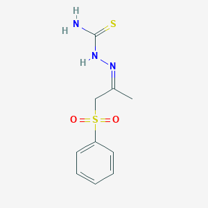 molecular formula C10H13N3O2S2 B3834017 [(Z)-1-(benzenesulfonyl)propan-2-ylideneamino]thiourea 