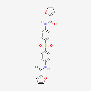 molecular formula C22H16N2O6S B3834032 N-[4-[4-(furan-2-carbonylamino)phenyl]sulfonylphenyl]furan-2-carboxamide 
