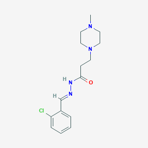 molecular formula C15H21ClN4O B3834165 N-[(E)-(2-chlorophenyl)methylideneamino]-3-(4-methylpiperazin-1-yl)propanamide 