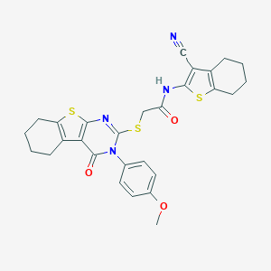 N-(3-cyano-4,5,6,7-tetrahydro-1-benzothien-2-yl)-2-{[3-(4-methoxyphenyl)-4-oxo-3,4,5,6,7,8-hexahydro[1]benzothieno[2,3-d]pyrimidin-2-yl]sulfanyl}acetamide