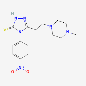 molecular formula C15H20N6O2S B3834243 3-[2-(4-methylpiperazin-1-yl)ethyl]-4-(4-nitrophenyl)-1H-1,2,4-triazole-5-thione 