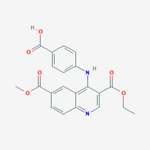 4-[(3-Carbethoxy-6-carbomethoxy-4-quinolyl)amino]benzoic acid;hydrochloride