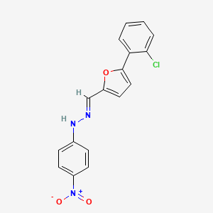 molecular formula C17H12ClN3O3 B3834294 N-[(E)-[5-(2-chlorophenyl)furan-2-yl]methylideneamino]-4-nitroaniline 