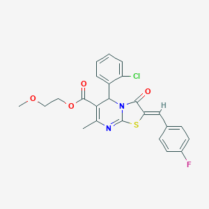 2-methoxyethyl 5-(2-chlorophenyl)-2-(4-fluorobenzylidene)-7-methyl-3-oxo-2,3-dihydro-5H-[1,3]thiazolo[3,2-a]pyrimidine-6-carboxylate