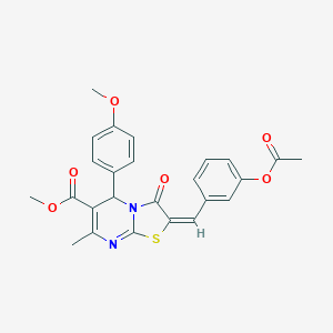 methyl (2E)-2-[3-(acetyloxy)benzylidene]-5-(4-methoxyphenyl)-7-methyl-3-oxo-2,3-dihydro-5H-[1,3]thiazolo[3,2-a]pyrimidine-6-carboxylate