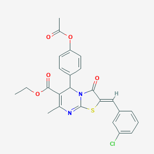 ethyl 5-[4-(acetyloxy)phenyl]-2-(3-chlorobenzylidene)-7-methyl-3-oxo-2,3-dihydro-5H-[1,3]thiazolo[3,2-a]pyrimidine-6-carboxylate