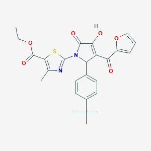 ethyl 2-[2-(4-tert-butylphenyl)-3-(furan-2-carbonyl)-4-hydroxy-5-oxo-2H-pyrrol-1-yl]-4-methyl-1,3-thiazole-5-carboxylate