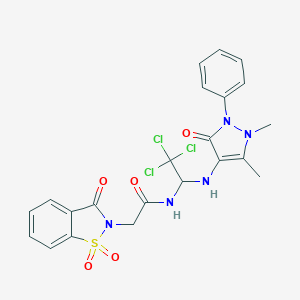 2-(1,1-dioxido-3-oxo-1,2-benzisothiazol-2(3H)-yl)-N-{2,2,2-trichloro-1-[(1,5-dimethyl-3-oxo-2-phenyl-2,3-dihydro-1H-pyrazol-4-yl)amino]ethyl}acetamide