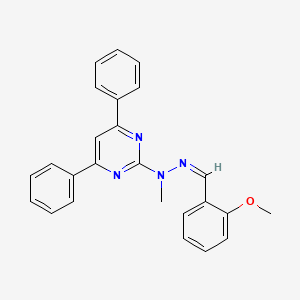 molecular formula C25H22N4O B3834502 N-[(Z)-(2-methoxyphenyl)methylideneamino]-N-methyl-4,6-diphenylpyrimidin-2-amine 