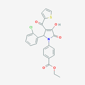 molecular formula C24H18ClNO5S B383451 ethyl 4-[2-(2-chlorophenyl)-4-hydroxy-5-oxo-3-(thiophene-2-carbonyl)-2H-pyrrol-1-yl]benzoate CAS No. 384365-87-1