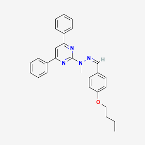 molecular formula C28H28N4O B3834523 N-[(Z)-(4-butoxyphenyl)methylideneamino]-N-methyl-4,6-diphenylpyrimidin-2-amine 