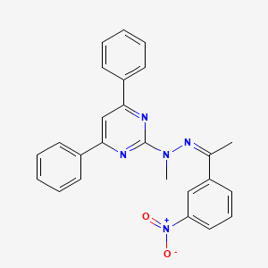 molecular formula C25H21N5O2 B3834526 N-methyl-N-[(Z)-1-(3-nitrophenyl)ethylideneamino]-4,6-diphenylpyrimidin-2-amine 