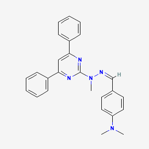 molecular formula C26H25N5 B3834532 N-[(Z)-[4-(dimethylamino)phenyl]methylideneamino]-N-methyl-4,6-diphenylpyrimidin-2-amine 