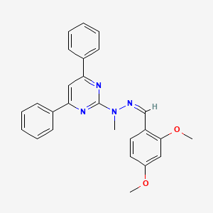 molecular formula C26H24N4O2 B3834534 N-[(Z)-(2,4-dimethoxyphenyl)methylideneamino]-N-methyl-4,6-diphenylpyrimidin-2-amine 