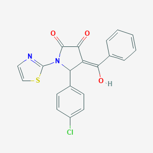 (4E)-5-(4-chlorophenyl)-4-[hydroxy(phenyl)methylidene]-1-(1,3-thiazol-2-yl)pyrrolidine-2,3-dione