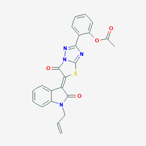 [2-[(5Z)-6-oxo-5-(2-oxo-1-prop-2-enylindol-3-ylidene)-[1,3]thiazolo[3,2-b][1,2,4]triazol-2-yl]phenyl] acetate