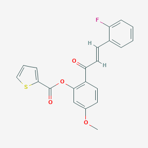 2-[(2E)-3-(2-fluorophenyl)prop-2-enoyl]-5-methoxyphenyl thiophene-2-carboxylate