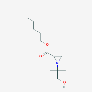 molecular formula C13H25NO3 B3834936 Hexyl 1-(1-hydroxy-2-methylpropan-2-yl)aziridine-2-carboxylate 