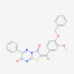 (2E)-2-[4-(benzyloxy)-3-methoxybenzylidene]-6-phenyl-7H-[1,3]thiazolo[3,2-b][1,2,4]triazine-3,7(2H)-dione