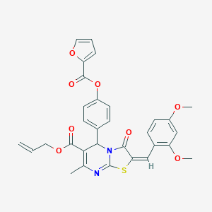 allyl 2-(2,4-dimethoxybenzylidene)-5-[4-(2-furoyloxy)phenyl]-7-methyl-3-oxo-2,3-dihydro-5H-[1,3]thiazolo[3,2-a]pyrimidine-6-carboxylate