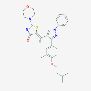 molecular formula C29H32N4O3S B383506 5-({3-[4-(isopentyloxy)-3-methylphenyl]-1-phenyl-1H-pyrazol-4-yl}methylene)-2-(4-morpholinyl)-1,3-thiazol-4(5H)-one 