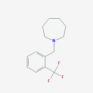 molecular formula C14H18F3N B3835103 1-[[2-(Trifluoromethyl)phenyl]methyl]azepane 