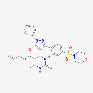 molecular formula C28H29N5O6S B383511 allyl 6-methyl-4-{3-[4-(4-morpholinylsulfonyl)phenyl]-1-phenyl-1H-pyrazol-4-yl}-2-oxo-1,2,3,4-tetrahydro-5-pyrimidinecarboxylate 
