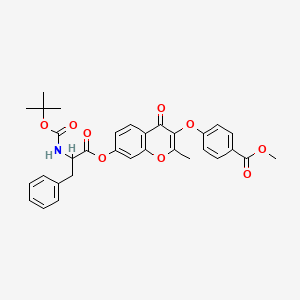 molecular formula C32H31NO9 B3835132 METHYL 4-{[7-({2-[(TERT-BUTOXYCARBONYL)AMINO]-3-PHENYLPROPANOYL}OXY)-2-METHYL-4-OXO-4H-CHROMEN-3-YL]OXY}BENZOATE 