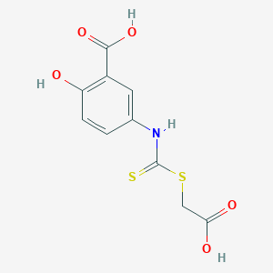 molecular formula C10H9NO5S2 B3835153 5-(Carboxymethylsulfanylcarbothioylamino)-2-hydroxybenzoic acid 