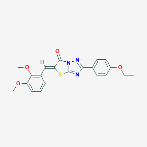 molecular formula C21H19N3O4S B383519 (5Z)-5-(2,3-dimethoxybenzylidene)-2-(4-ethoxyphenyl)[1,3]thiazolo[3,2-b][1,2,4]triazol-6(5H)-one 