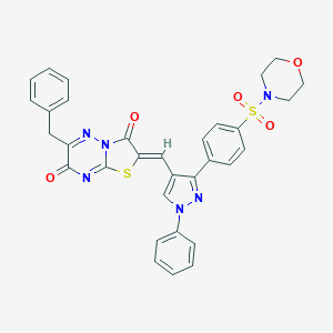 6-benzyl-2-({3-[4-(4-morpholinylsulfonyl)phenyl]-1-phenyl-1H-pyrazol-4-yl}methylene)-7H-[1,3]thiazolo[3,2-b][1,2,4]triazine-3,7(2H)-dione