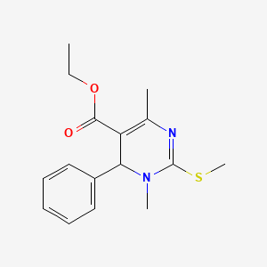 molecular formula C16H20N2O2S B3835279 ETHYL 1,4-DIMETHYL-2-(METHYLSULFANYL)-6-PHENYL-1,6-DIHYDRO-5-PYRIMIDINECARBOXYLATE 