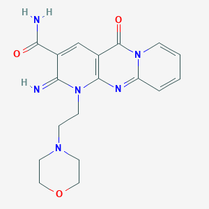 6-Imino-7-(2-morpholin-4-ylethyl)-2-oxo-1,7,9-triazatricyclo[8.4.0.03,8]tetradeca-3(8),4,9,11,13-pentaene-5-carboxamide
