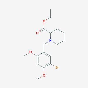 molecular formula C17H24BrNO4 B3835716 Ethyl 1-[(5-bromo-2,4-dimethoxyphenyl)methyl]piperidine-2-carboxylate 