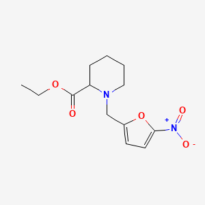 molecular formula C13H18N2O5 B3835769 Ethyl 1-[(5-nitrofuran-2-yl)methyl]piperidine-2-carboxylate 