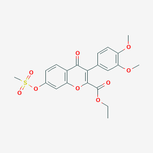B383581 ethyl 3-(3,4-dimethoxyphenyl)-7-[(methylsulfonyl)oxy]-4-oxo-4H-chromene-2-carboxylate CAS No. 610759-23-4