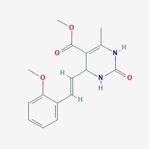 molecular formula C16H18N2O4 B383582 methyl 2-hydroxy-6-[(E)-2-(2-methoxyphenyl)ethenyl]-4-methyl-1,6-dihydropyrimidine-5-carboxylate 