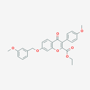 molecular formula C27H24O7 B383584 ethyl 7-[(3-methoxybenzyl)oxy]-3-(4-methoxyphenyl)-4-oxo-4H-chromene-2-carboxylate CAS No. 610751-63-8