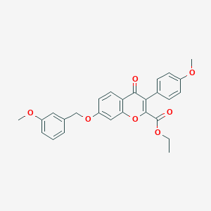 Ethyl 3-(4-methoxyphenyl)-7-[(3-methoxyphenyl)methoxy]-4-oxochromene-2-carboxylate
