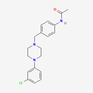 molecular formula C19H22ClN3O B3835930 N-[4-[[4-(3-chlorophenyl)piperazin-1-yl]methyl]phenyl]acetamide 