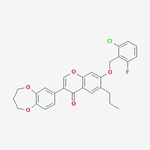 7-[(2-chloro-6-fluorobenzyl)oxy]-3-(3,4-dihydro-2H-1,5-benzodioxepin-7-yl)-6-propyl-4H-chromen-4-one