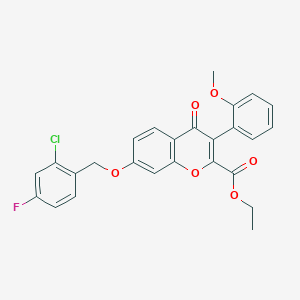 molecular formula C26H20ClFO6 B383599 ethyl 7-[(2-chloro-4-fluorobenzyl)oxy]-3-(2-methoxyphenyl)-4-oxo-4H-chromene-2-carboxylate CAS No. 573948-04-6