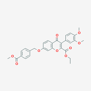 B383602 ethyl 3-(3,4-dimethoxyphenyl)-7-{[4-(methoxycarbonyl)benzyl]oxy}-4-oxo-4H-chromene-2-carboxylate CAS No. 610751-29-6
