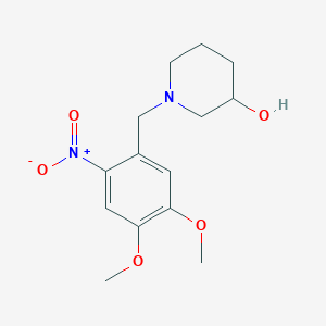 molecular formula C14H20N2O5 B3836050 1-[(4,5-Dimethoxy-2-nitrophenyl)methyl]piperidin-3-ol 