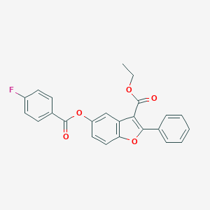 molecular formula C24H17FO5 B383606 Ethyl 5-[(4-fluorobenzoyl)oxy]-2-phenyl-1-benzofuran-3-carboxylate CAS No. 384369-47-5