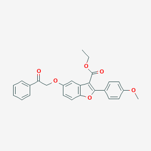 molecular formula C26H22O6 B383612 Ethyl 2-(4-methoxyphenyl)-5-(2-oxo-2-phenylethoxy)-1-benzofuran-3-carboxylate CAS No. 433950-85-7