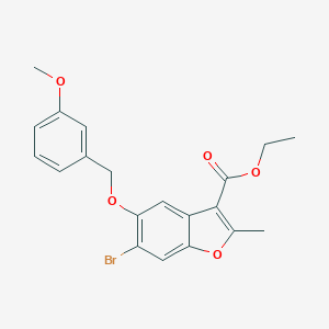 molecular formula C20H19BrO5 B383613 Ethyl 6-bromo-5-[(3-methoxyphenyl)methoxy]-2-methyl-1-benzofuran-3-carboxylate CAS No. 384798-08-7